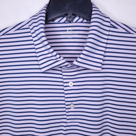 Southern Tide Other - Southern Tide Polo Shirt Mens XXL Striped Pink, Navy Performance